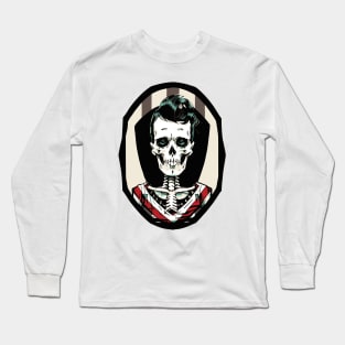 Fun Patriotic Rockabilly Skeleton Long Sleeve T-Shirt